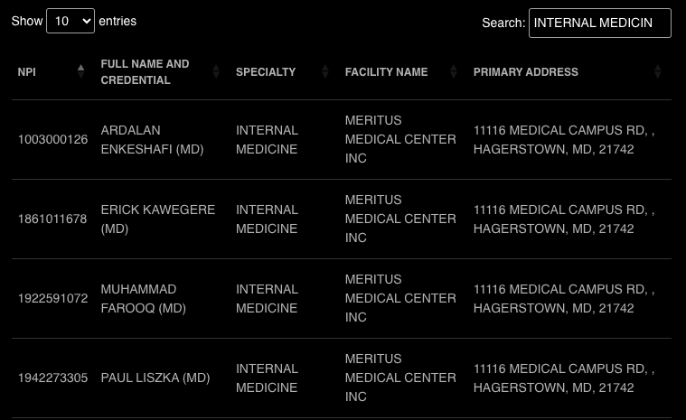 Refine Address Results
