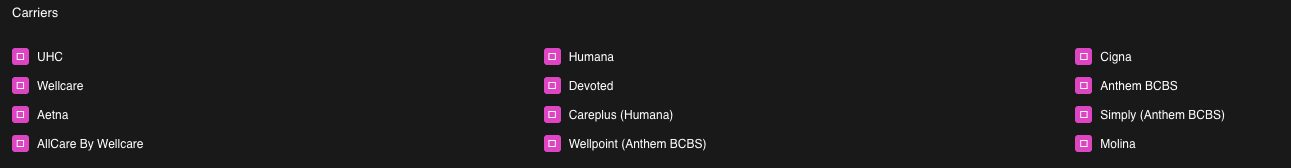 Carrier Default Selection